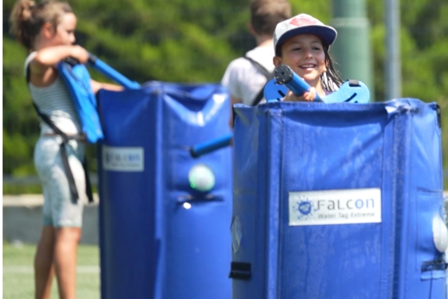 collapsible blue barrel